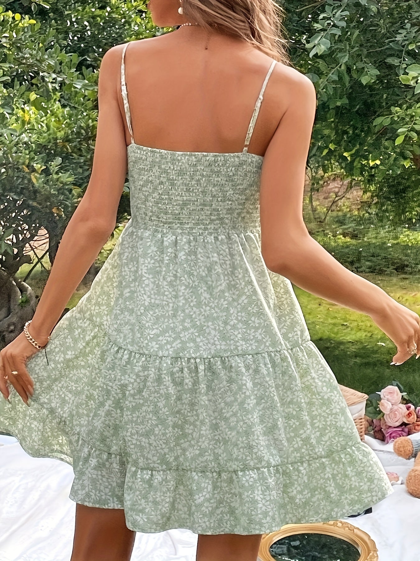 Stilla | Sukienka Cami Med Blomsterprint, Sommerkjole Uden Ærmer A-Linie