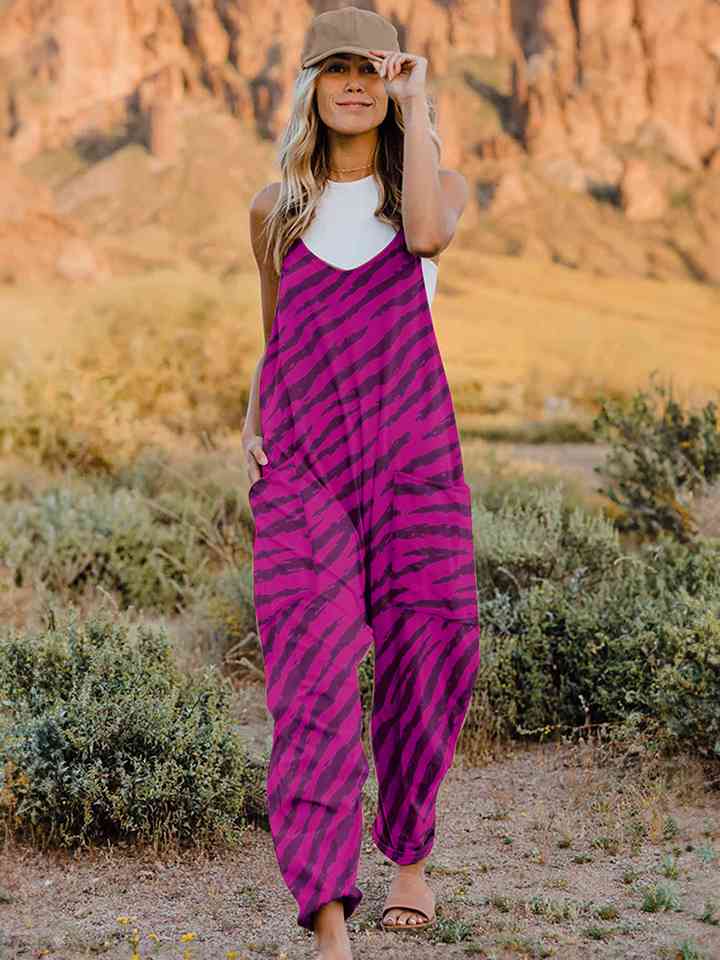 Stilla | Størrelse Printa V-hals ærmeløs Jumpsuit