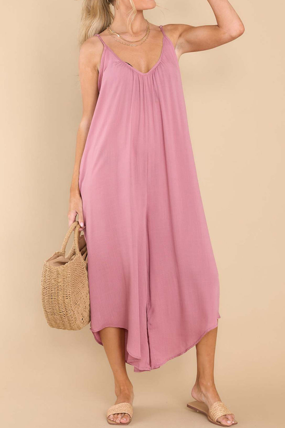 Stilla | Spaghetti Strop V-hals Jumpsuit