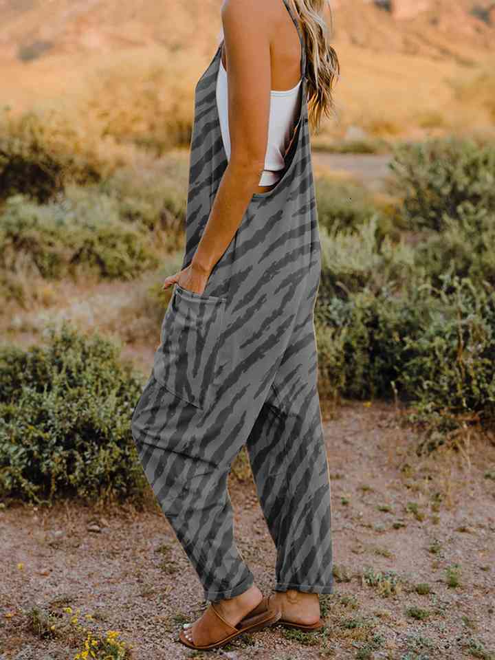 Stilla | Størrelse Printa V-hals ærmeløs Jumpsuit