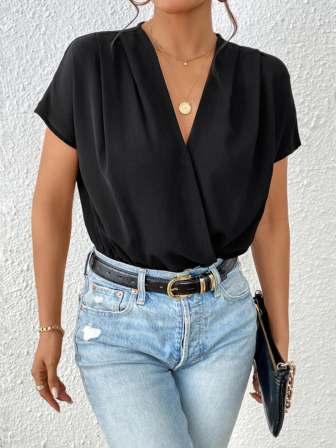 Stilla | Kortærmet Rynket Bodysuit