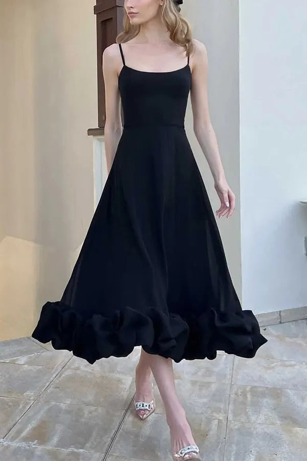 Stilla | Girl Flounce Bustier Banket Fest Midi Kjole
