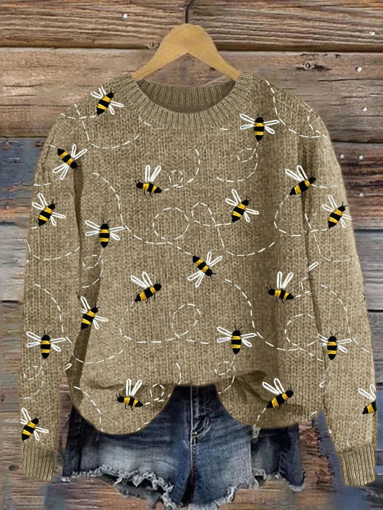 Stilla | Prægtig strikpullover med bi- broderi