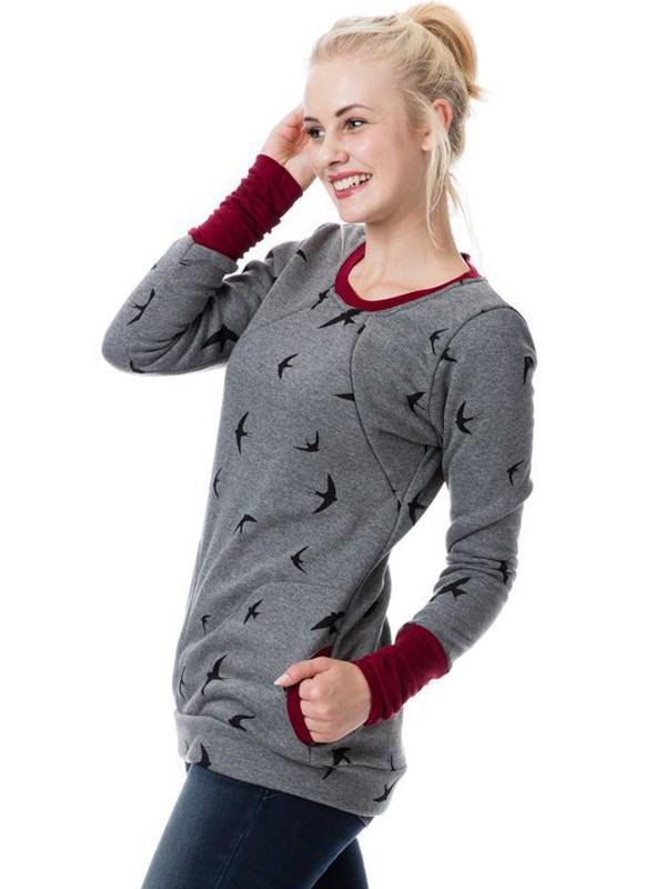 Stilla | Taske Med Lynlås Højhalset Amme Sweater Multifunktionel Graviditets Sweatshirt