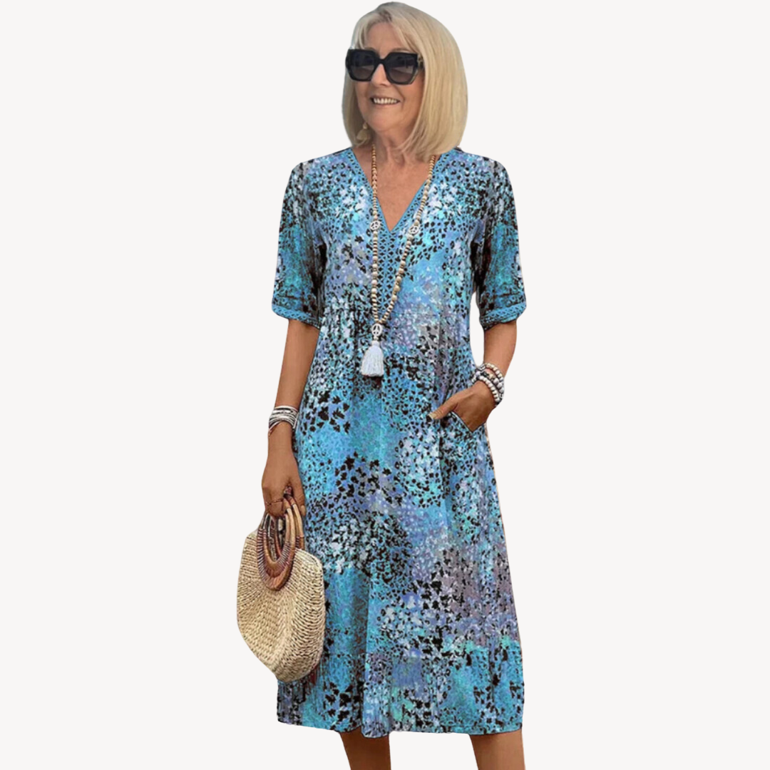 Stilla | Kvinders Bomulds Boho Midi Kjole