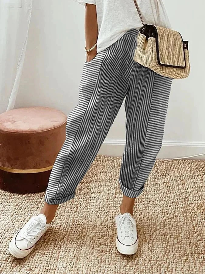 Stilla | Striped Cotton Pants