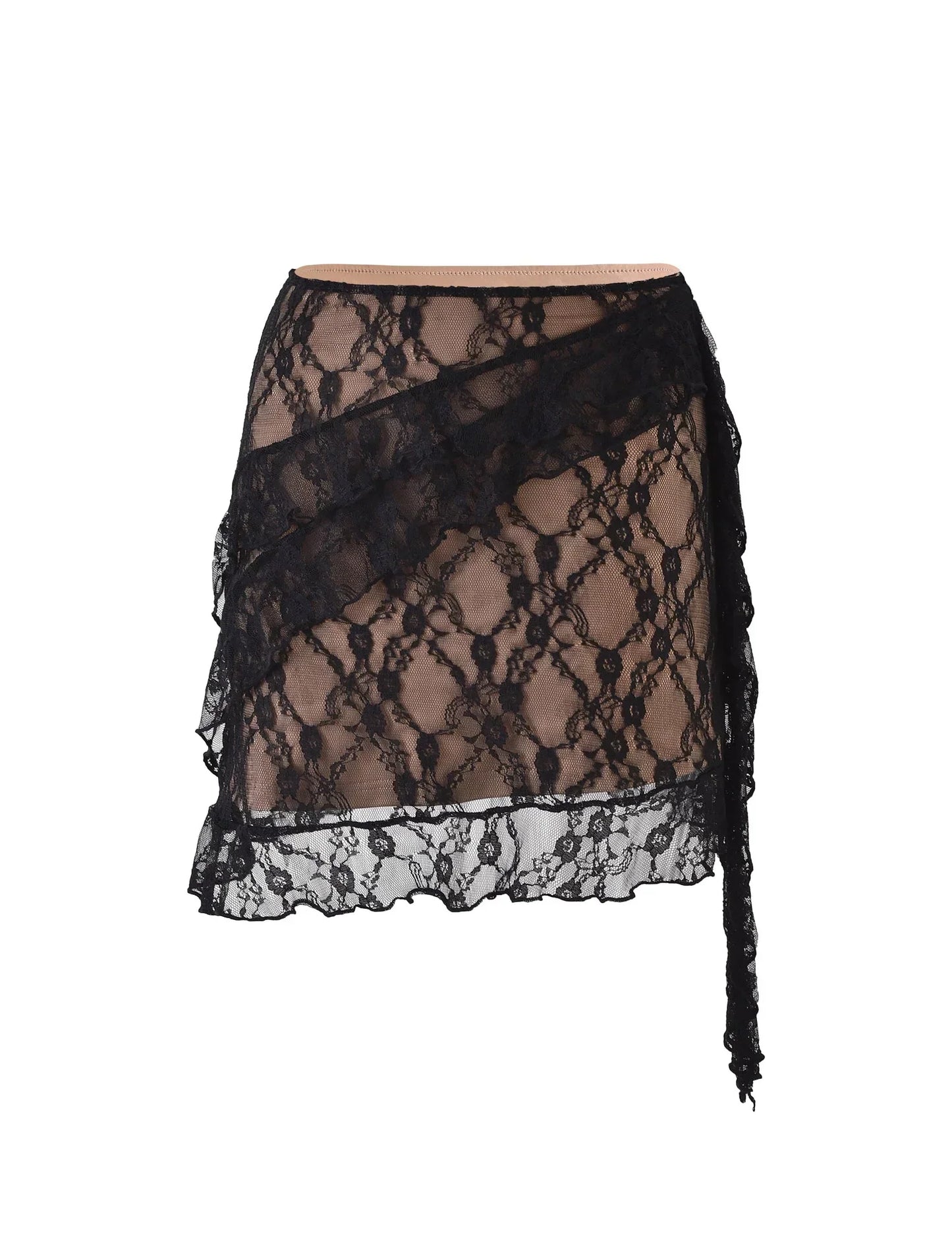 Stilla | Frill Blonde Mini Nederdel Med Bodysuit Sæt