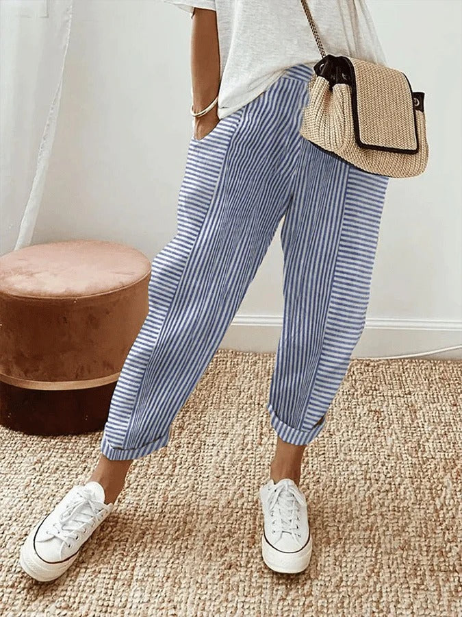 Stilla | Striped Cotton Pants