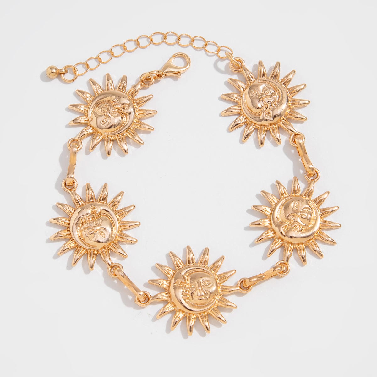 Boho Guld Sølvbelagt Sol Ankelkæde
