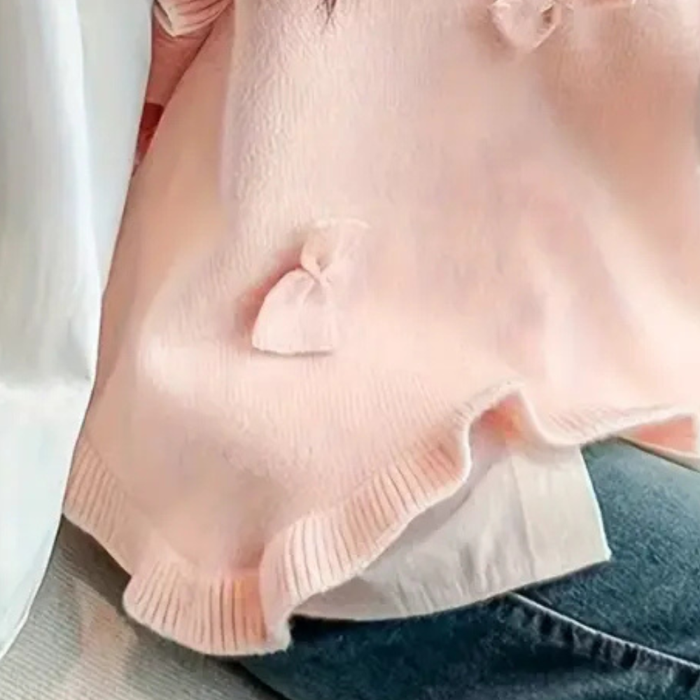 Stilla | Udenærmet Strikvest med Sløjfe til Damer