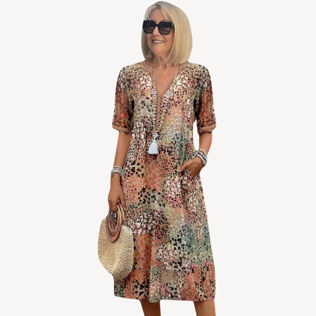 Stilla | Kvinders Bomulds Boho Midi Kjole