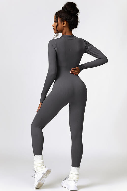 Stilla | Zip Langærmet Aktiv Jumpsuit