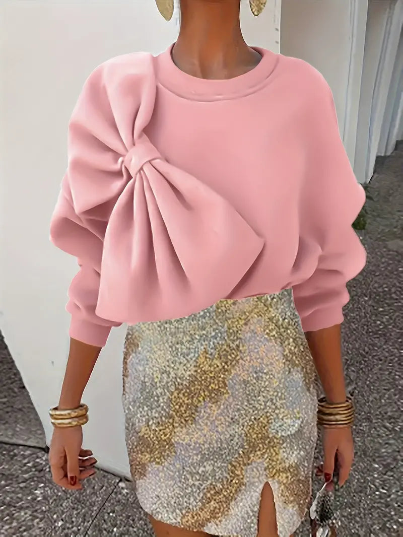 Stilla | Sweatshirt med Rund Hals og Blomstermønster