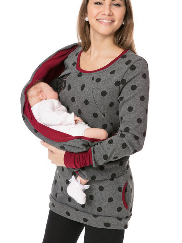 Stilla | Taske Med Lynlås Højhalset Amme Sweater Multifunktionel Graviditets Sweatshirt