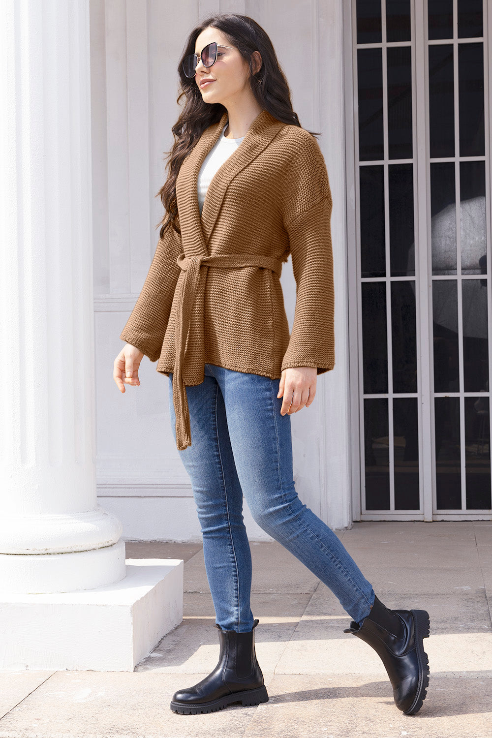Stilla | Åben Front Langærmet Cardigan