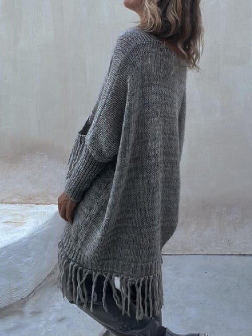 Stilla | Detalje Langærmet Sweater Med Lommer