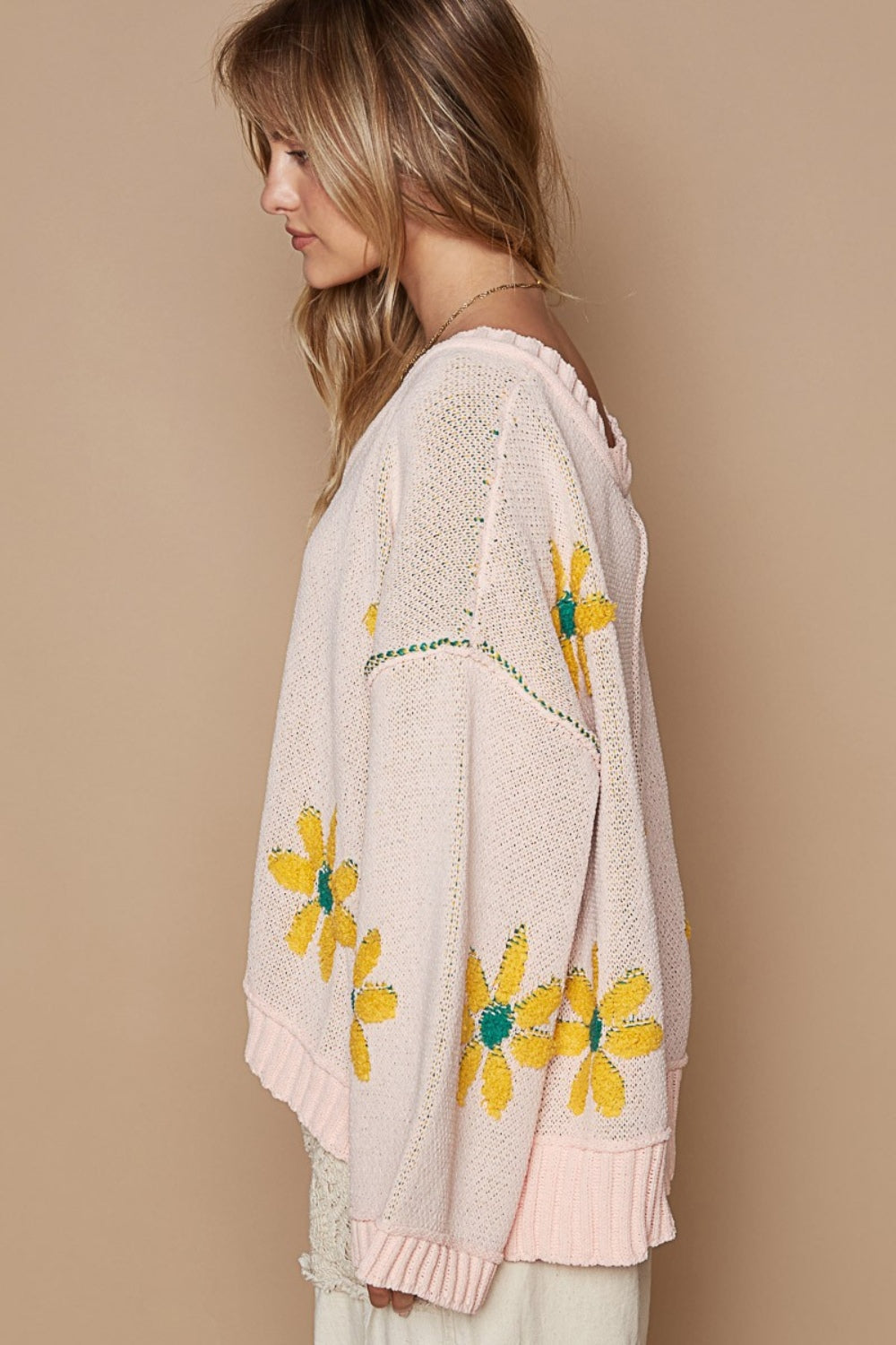 Stilla | V-udskæring Pullover Af Blomster Chenille