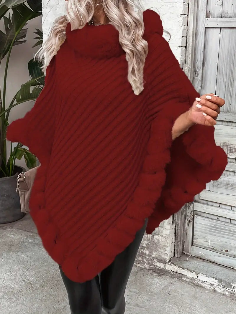 Stilla | Striktrøje Poncho-stil