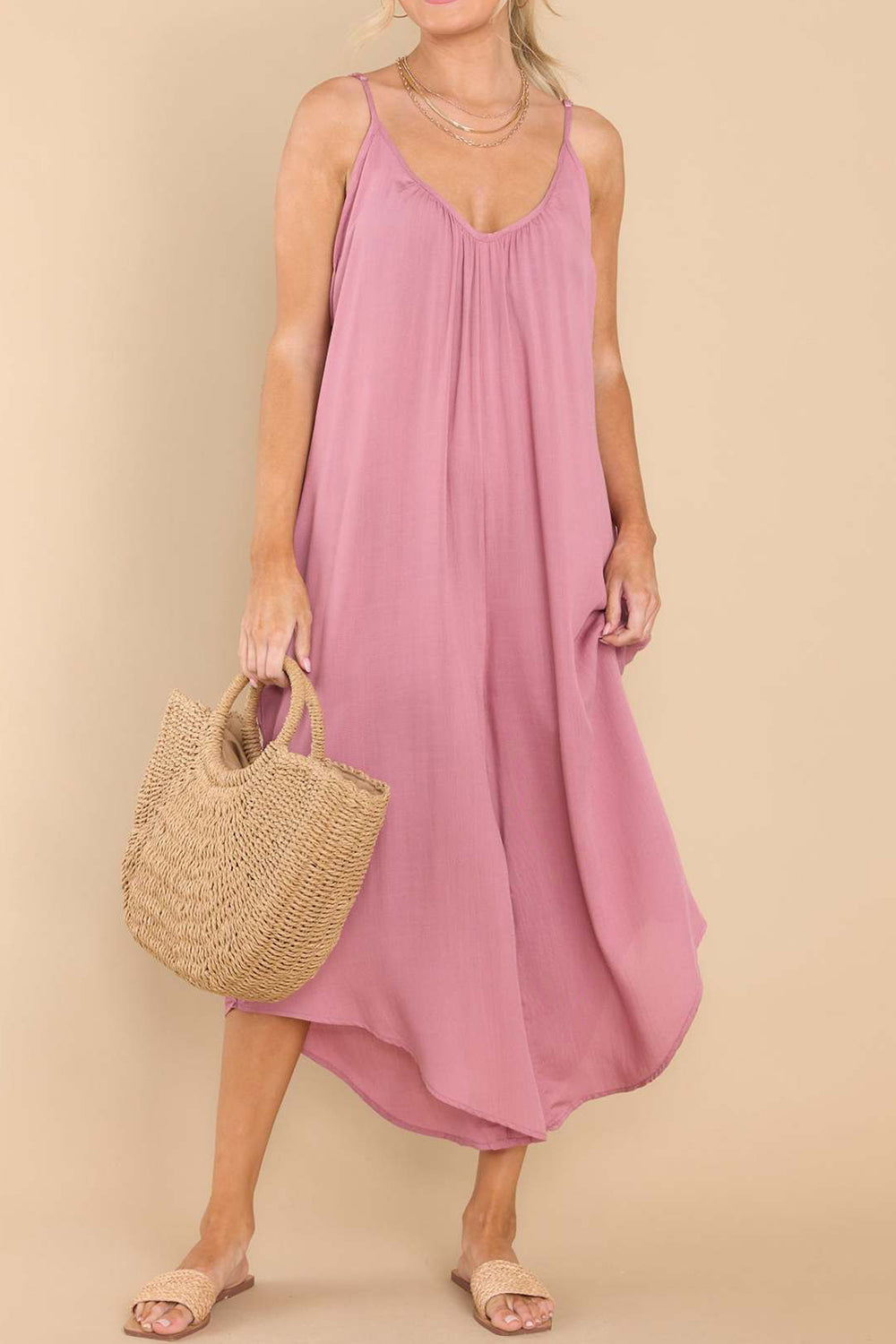 Stilla | Spaghetti Strop V-hals Jumpsuit