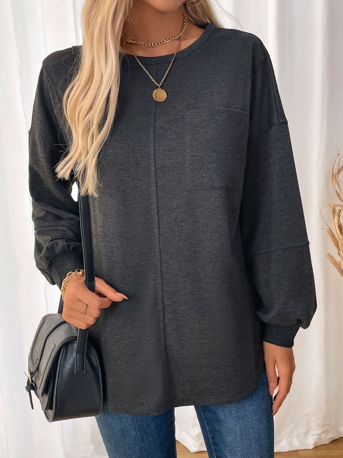 Stilla | Langærmet Sweater Perfee Med Lommer