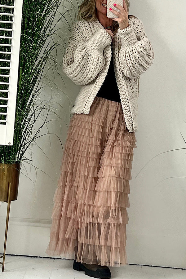 Stilla | Løst Skåret Cardigan Med Ballonærmer Fra Touch of Fall