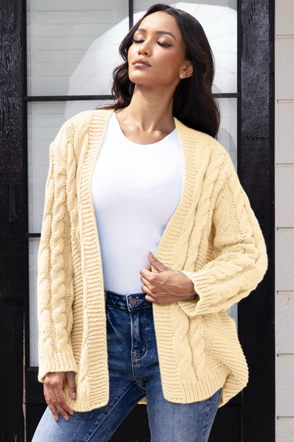 Stilla | Front Cable-Knit Cardigan