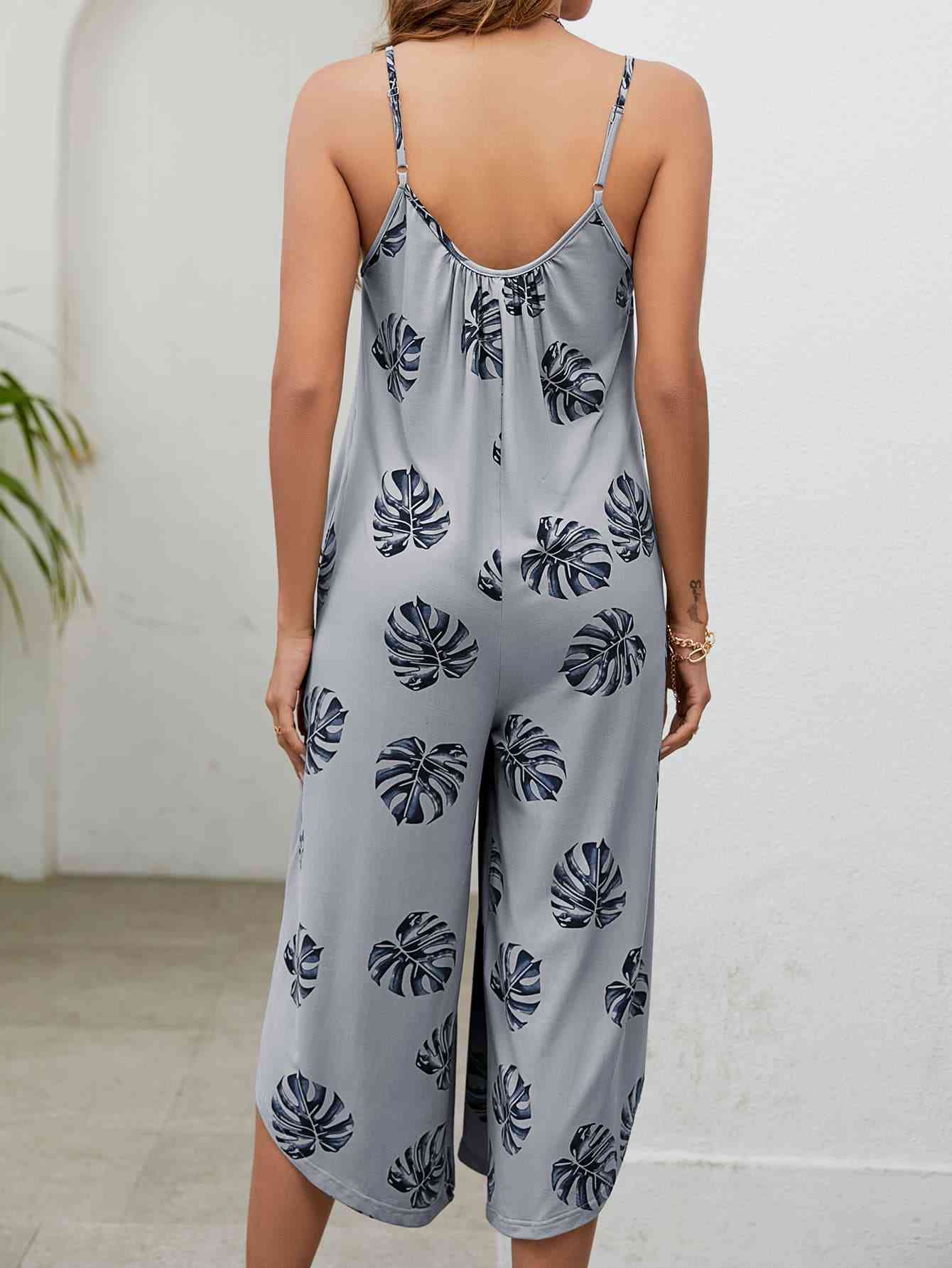 Stilla | Print Spaghetti Stroppe Scoop Hals Jumpsuit