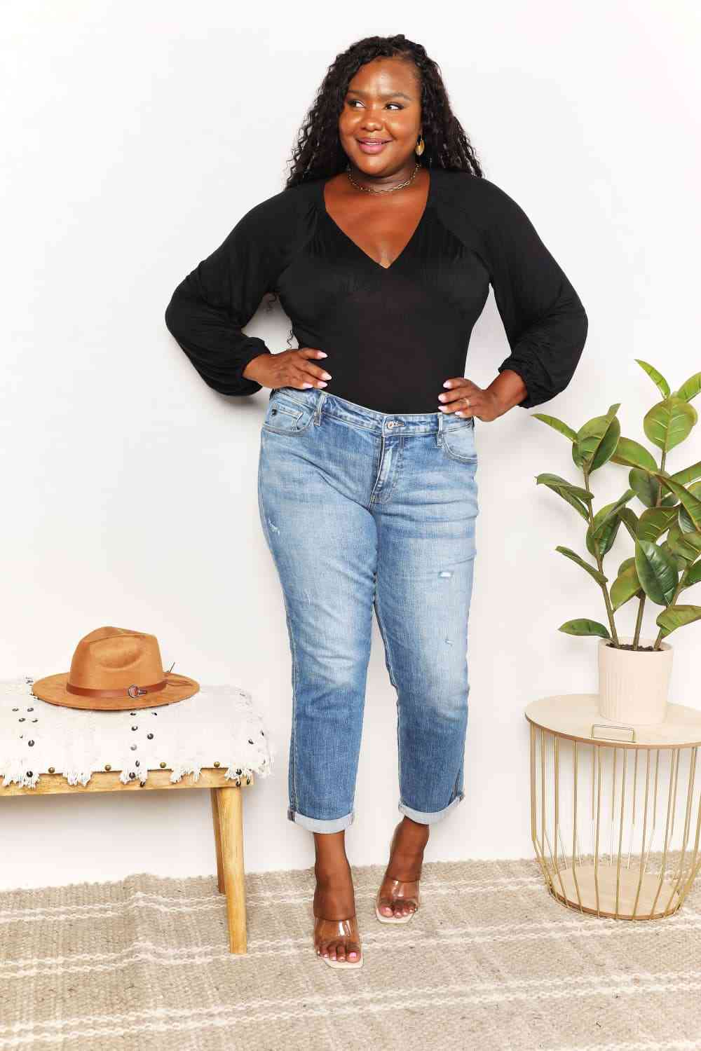 Stilla | Code Full Size V- Neck Bodysuit