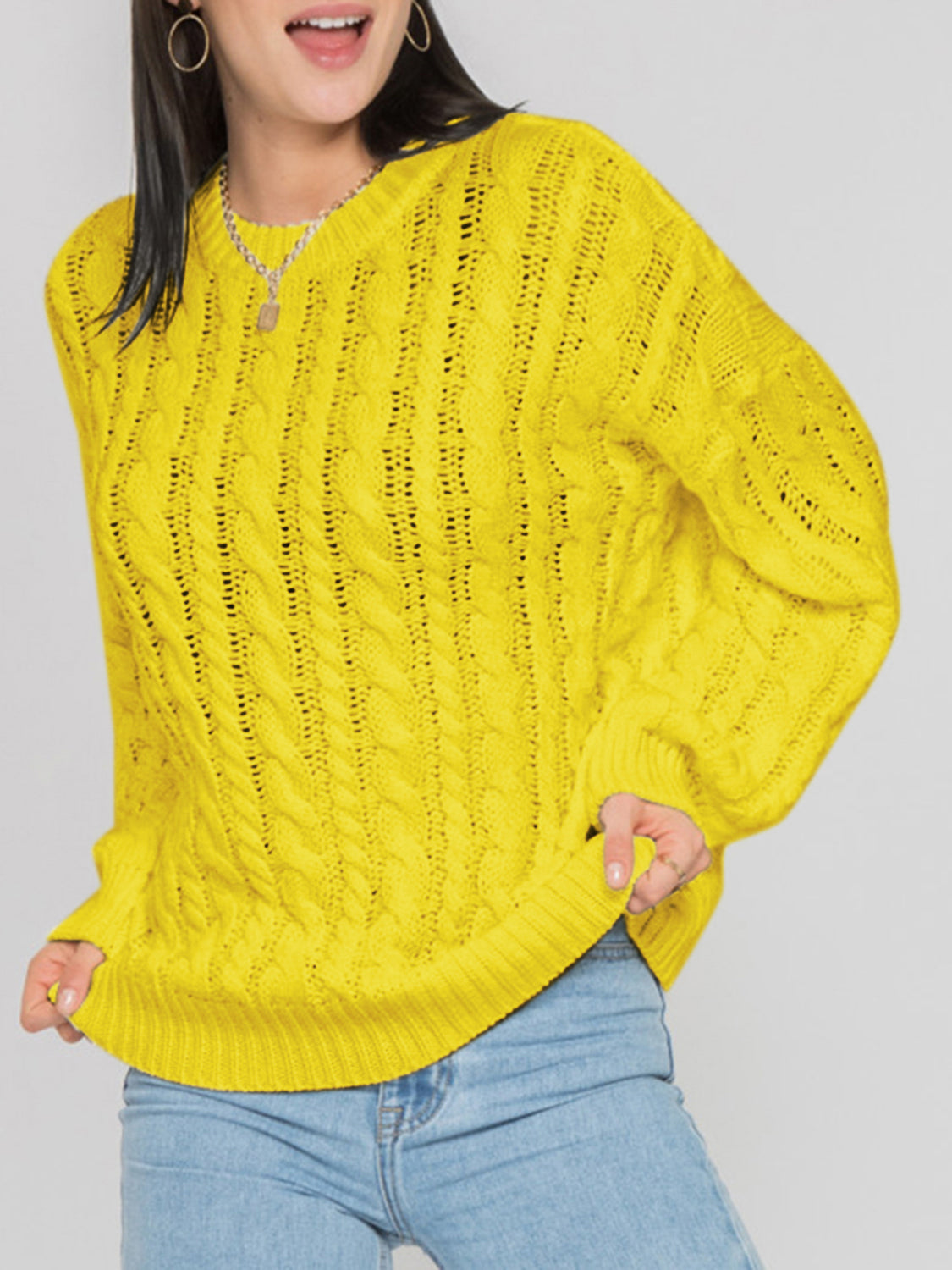 Stilla | Rund Ærme Kabel-Strik Sweater