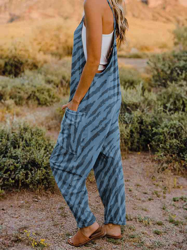 Stilla | Størrelse Printa V-hals ærmeløs Jumpsuit