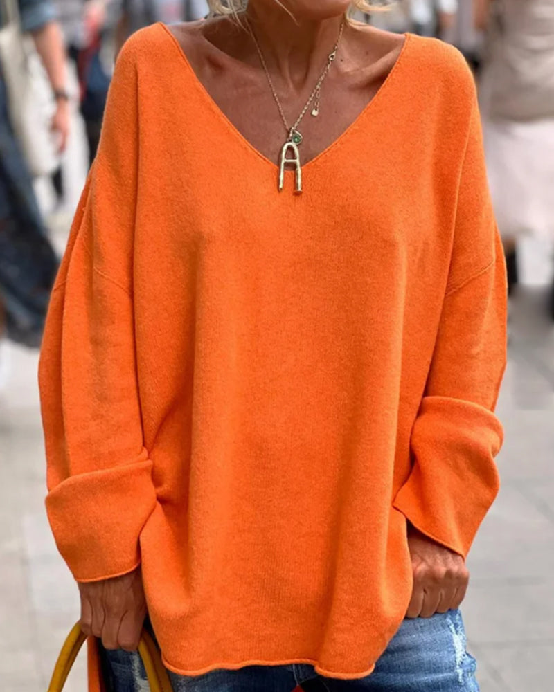 Stilla | Trendy Oversized V Udkant Pullover