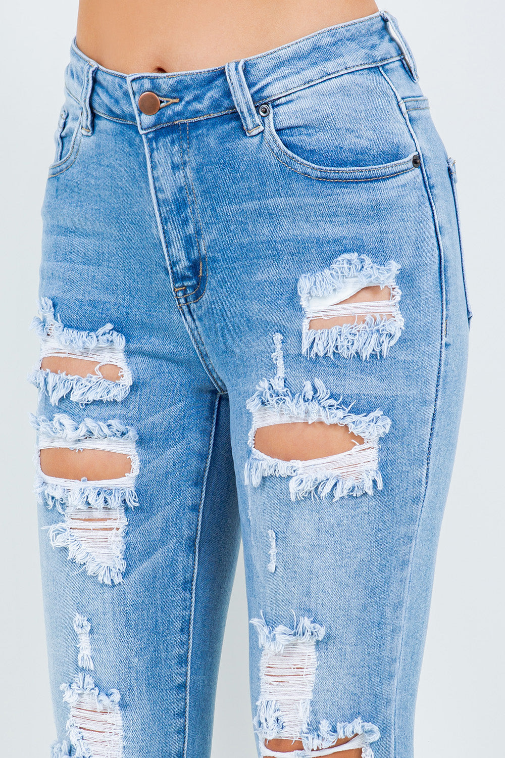 Stilla | Bazi Høj Talje Ødelagte Jeans