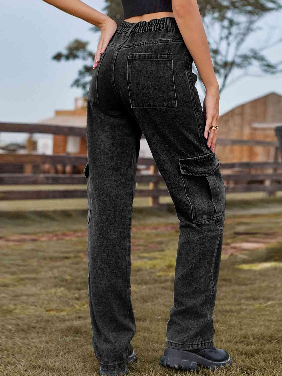 Stilla | Talje Cargo Jeans