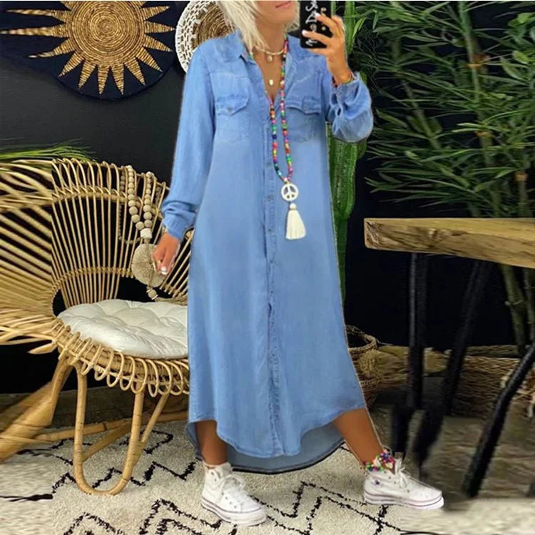 Stilla | Chic lang kjole i denim