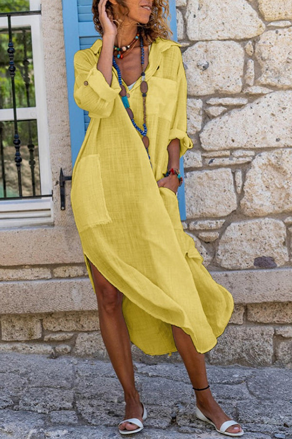 Stilla | V-hals Lommer Slids Kaftan Kjole