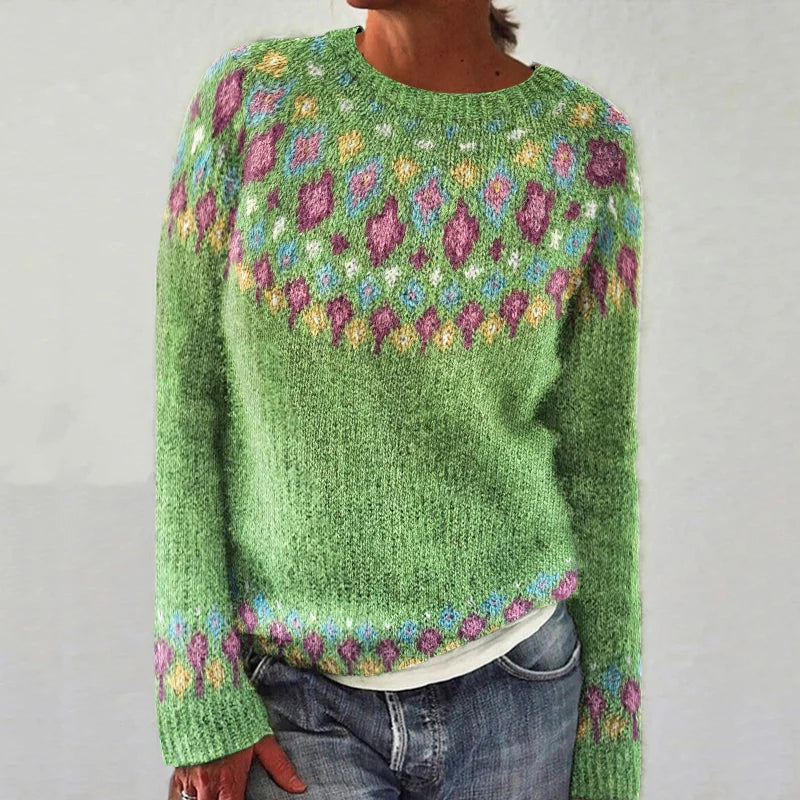 Stilla | Geometrisk Sweater med Kontrastprint