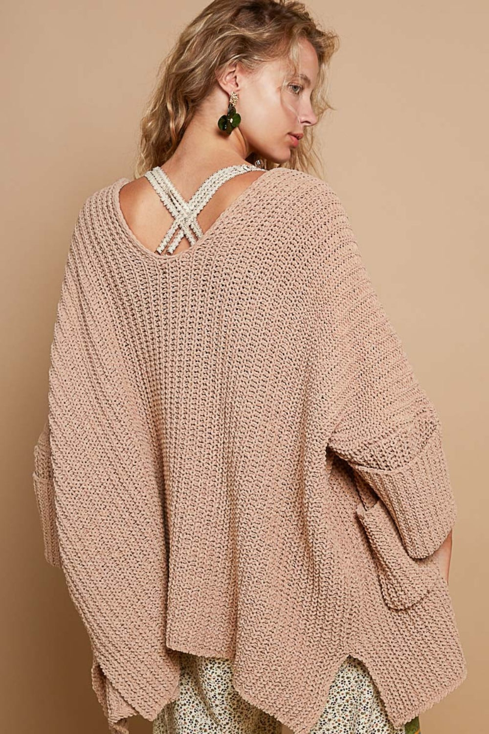 Stilla | Åben Front Sweater Cardigan med Lommer
