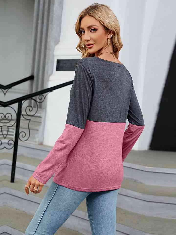 Stilla | Neck Langærmet T-shirt To-tone