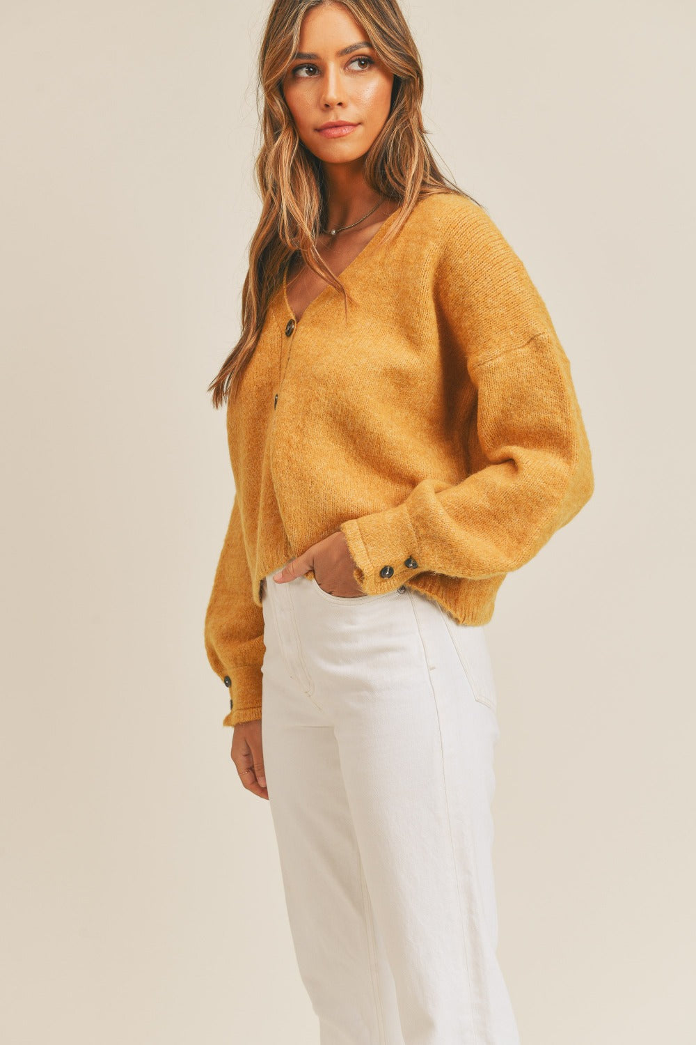 Stilla | Langærmet Button Down Sweater Cardigan