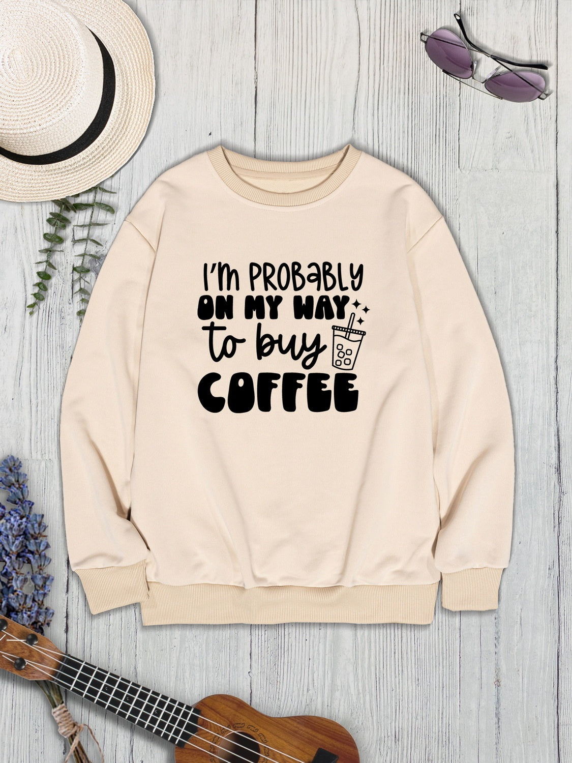 Stilla | Probably on My Way to Buy Coffee Rund Hals Sweatshirt