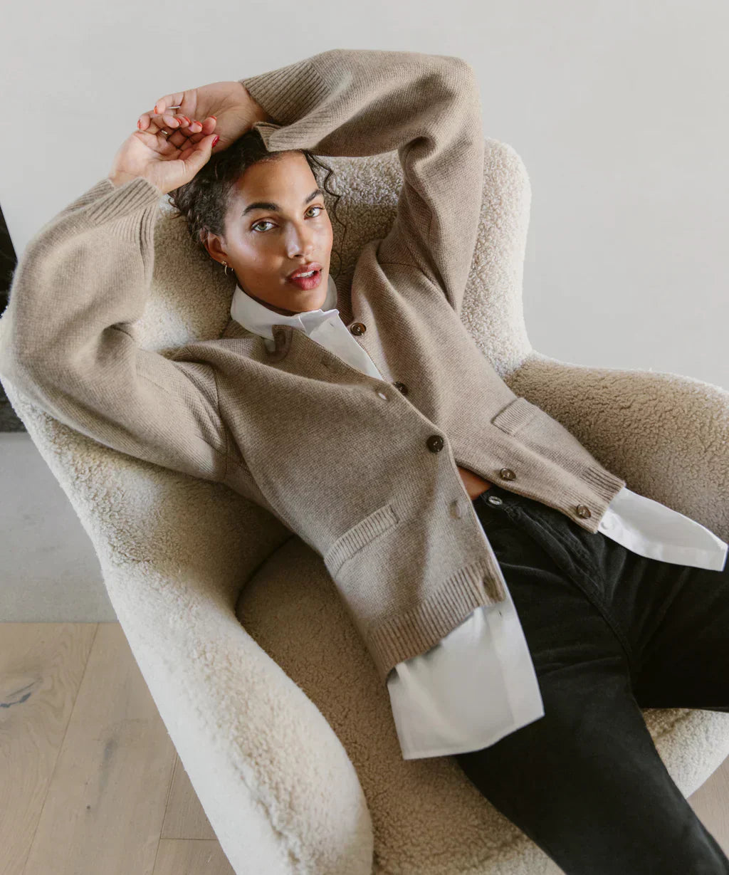 Stilla | Cardigan Alt-Sølv med Knapper