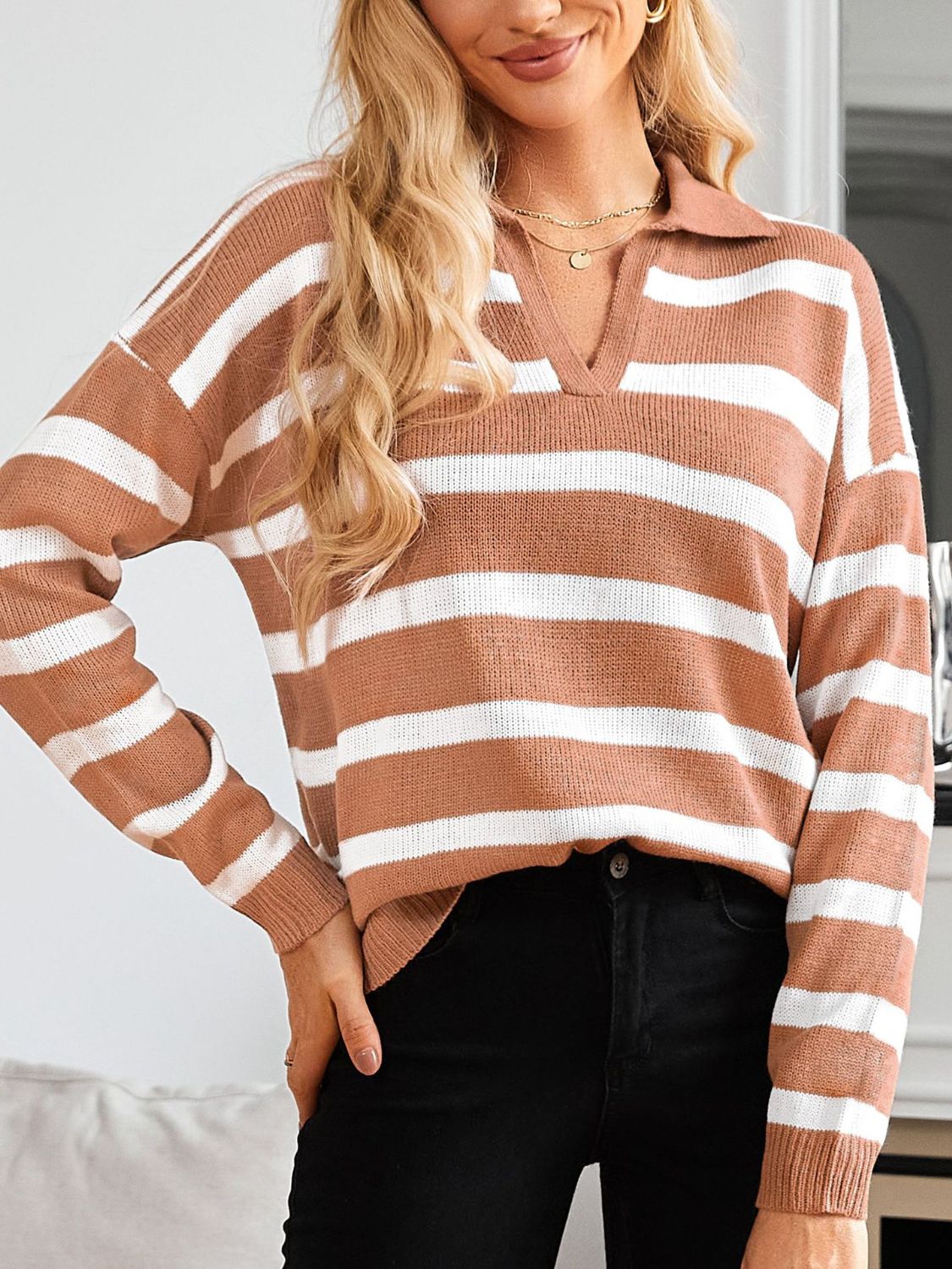 Stilla | Mange Stribede Langærmede Sweaters Med Johnny Krave