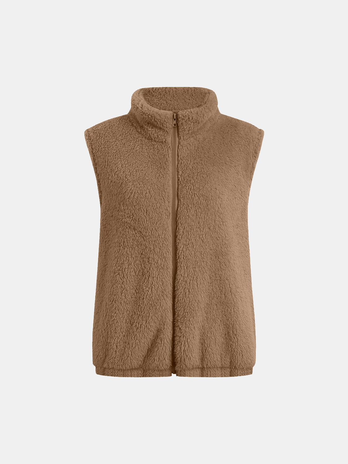 Stilla | Plush Vest Kapotte med Lynlås og Store Lommer