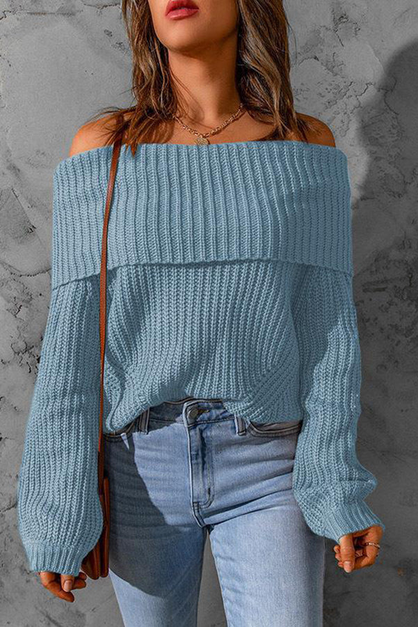 Stilla | Curl up and Get Cozy Off Shoulder Strik Trøje