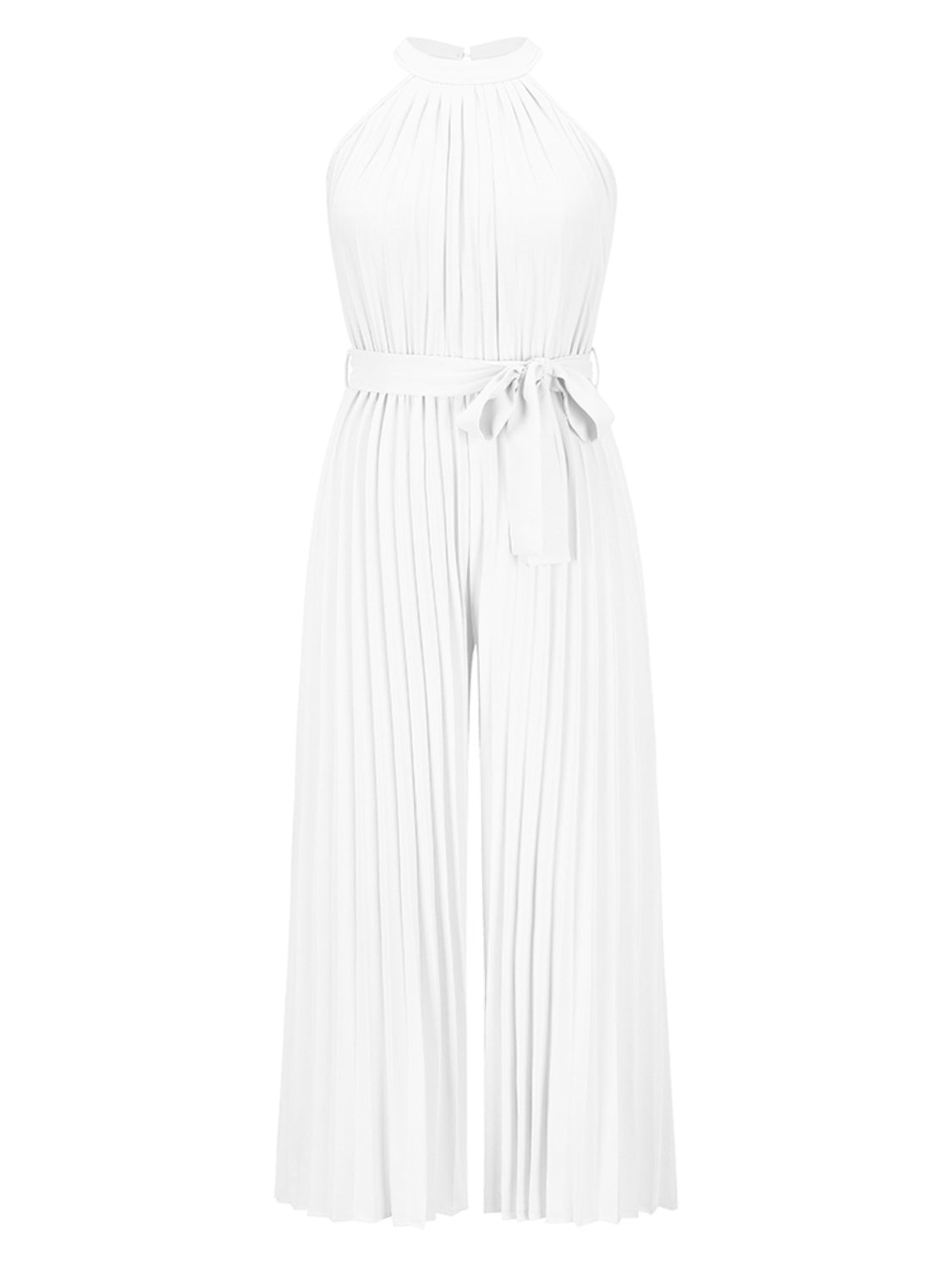 Stilla | Bundet Plisseret Ærmeløs Jumpsuit