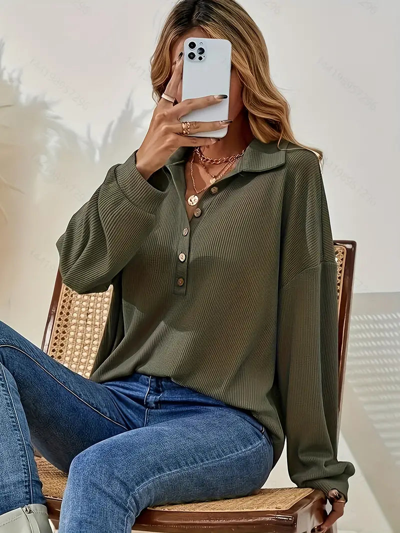 Stilla | Stribet Bluse Med Knaplukning