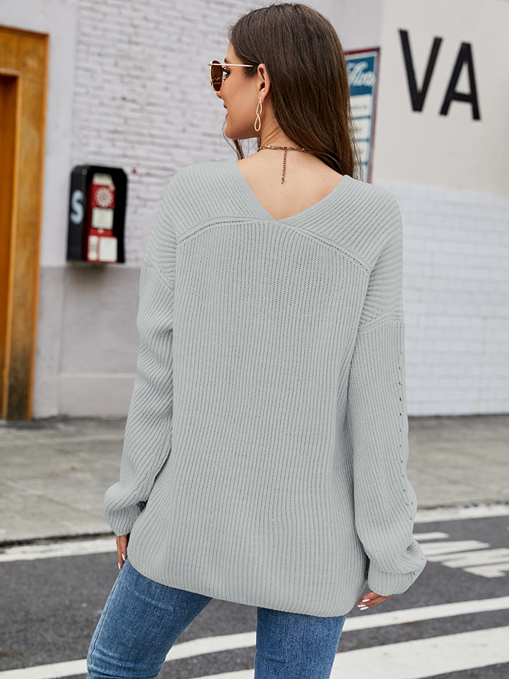 Stilla | Droppet Skulder Langærmet Sweater
