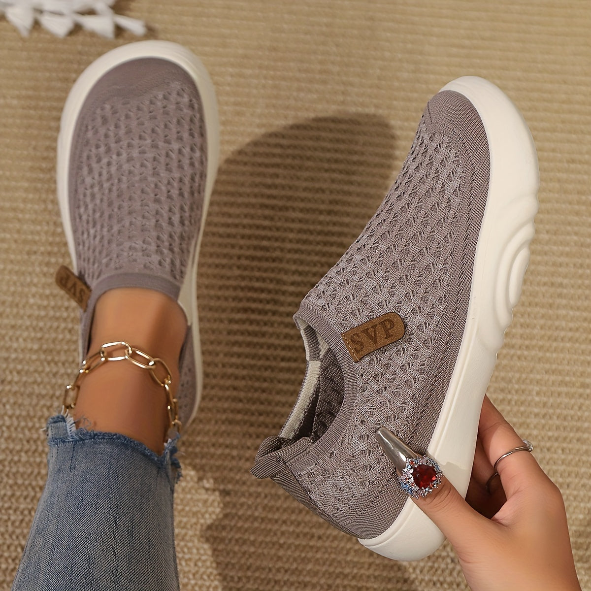 Stilla | Sommer Loafers Til Damer Åndbare Slip on Sko Med Blød Sål
