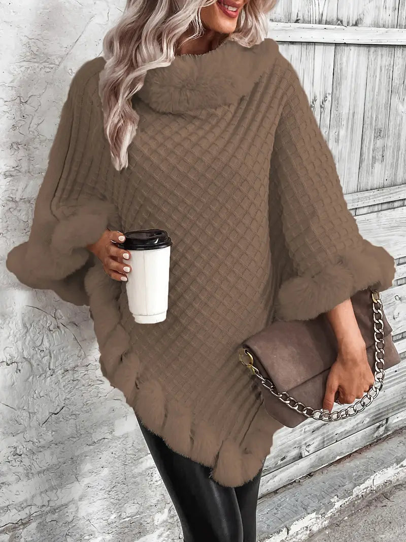 Stilla | Striktrøje Poncho-stil
