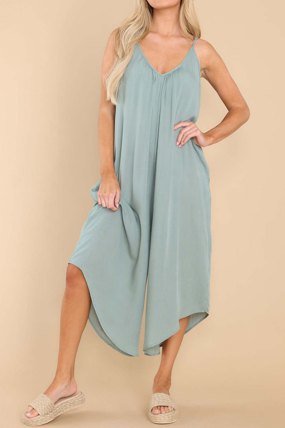 Stilla | Spaghetti Strop V-hals Jumpsuit